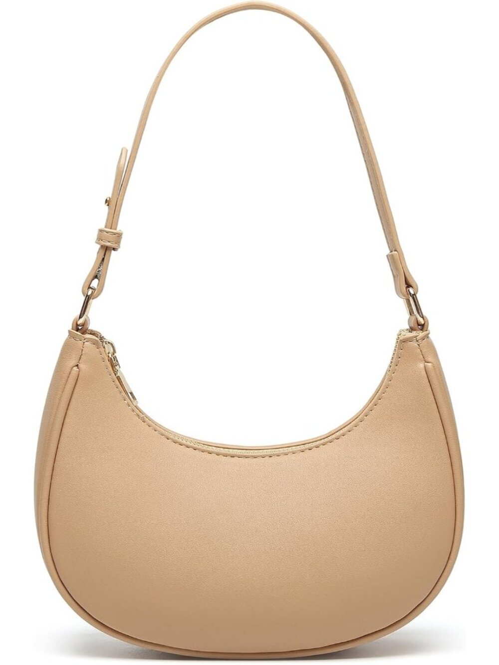 Women's Khaki Leather Retro Classic Clutch Shoulder Tote HandBag with Zipper